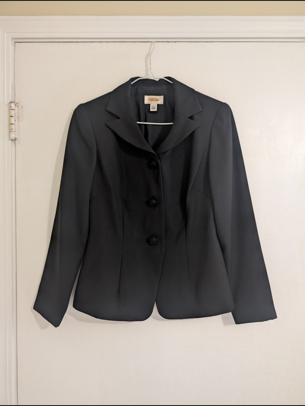 Vintage Talbots Black Women's Blazer - Single-Breasted Tailored Jacket
